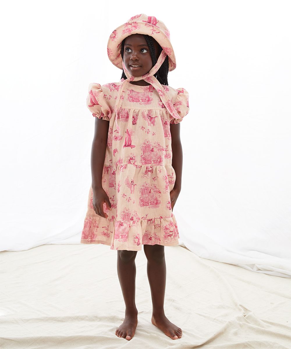 Oeuf Tiered Dress - Silver Peony