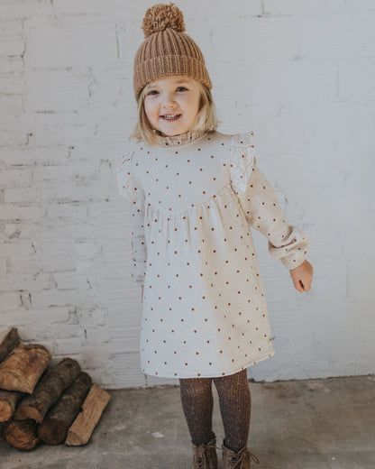 Buho Polka Dots Dress - Sand