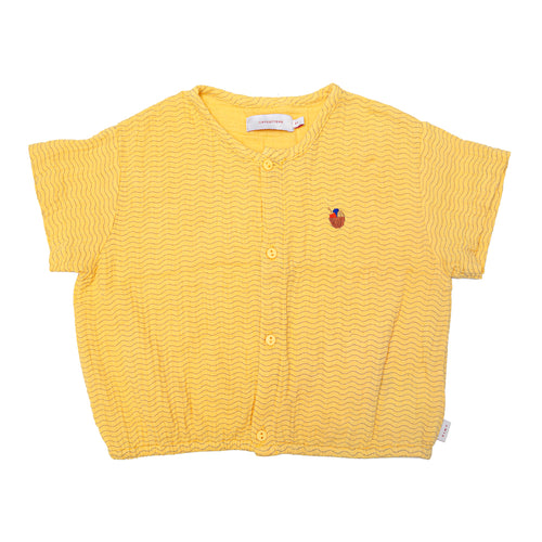 Tiny Cottons Waves Crop Shirt- Yellow/Iris