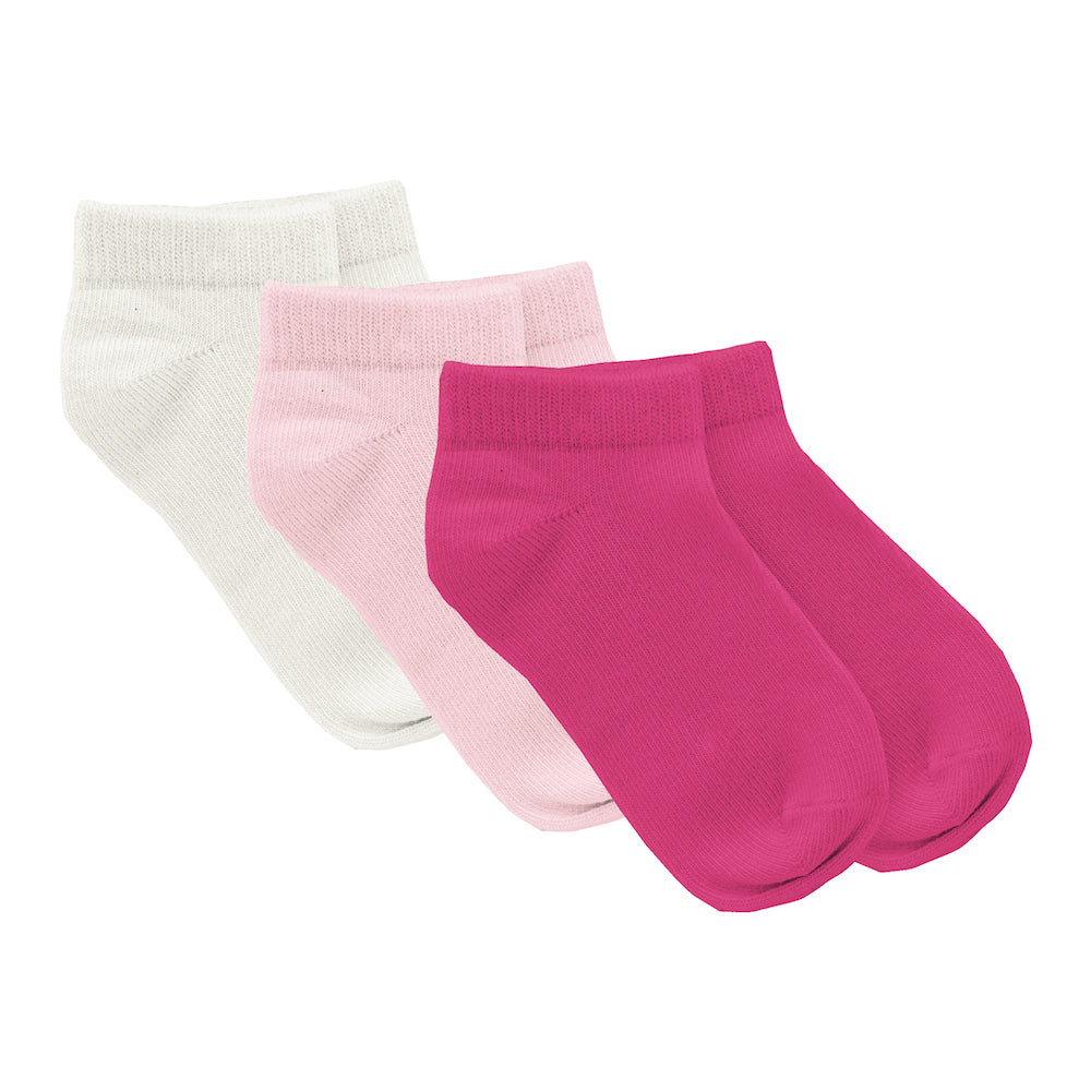 Kickee Pants Ankle Socks Set of 3 - Calypso, Natural &amp; Lotus