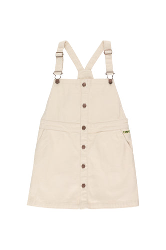 Tiny Cottons Solid Overall Dress - Cream