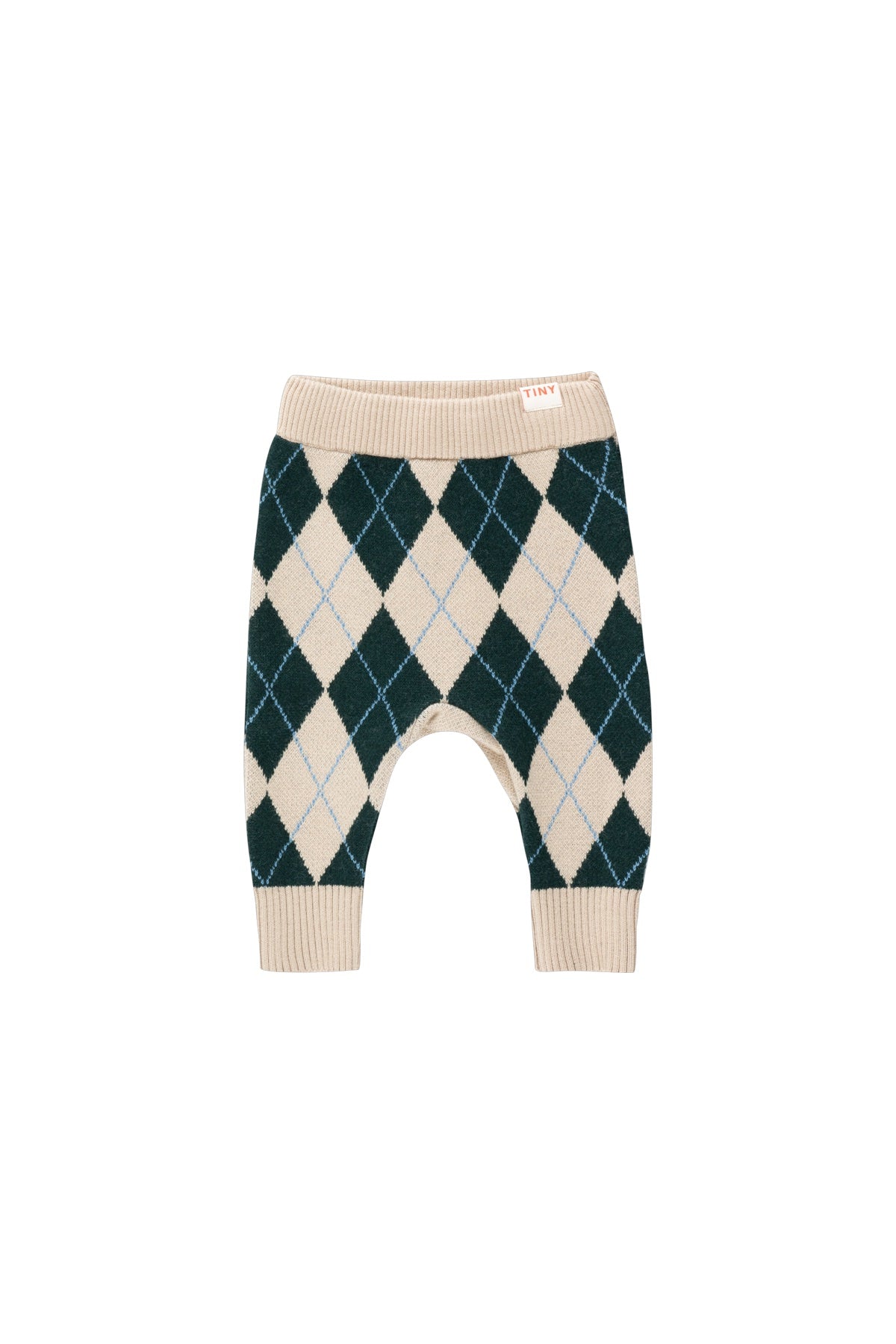 Tiny Cottons Diamond Baby Pants - Sandstone/Petrol Green