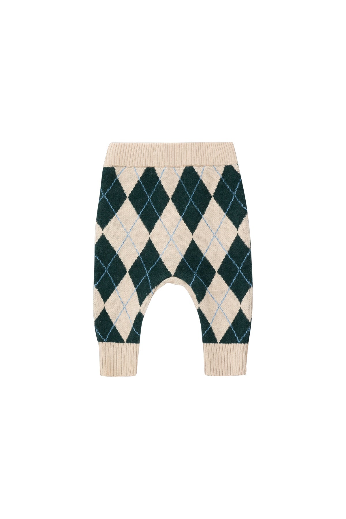 Tiny Cottons Diamond Baby Pants - Sandstone/Petrol Green