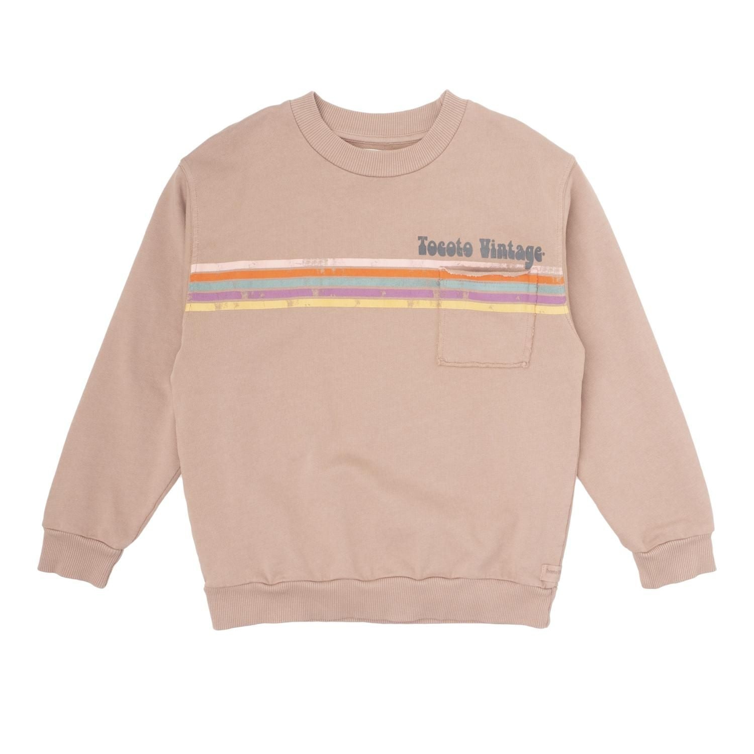 Tocoto Vintage &quot;Lines&quot; Print Sweatshirt - Brown