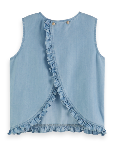 Scotch &amp; Soda Girls Wrap Back Top - Sky Blue