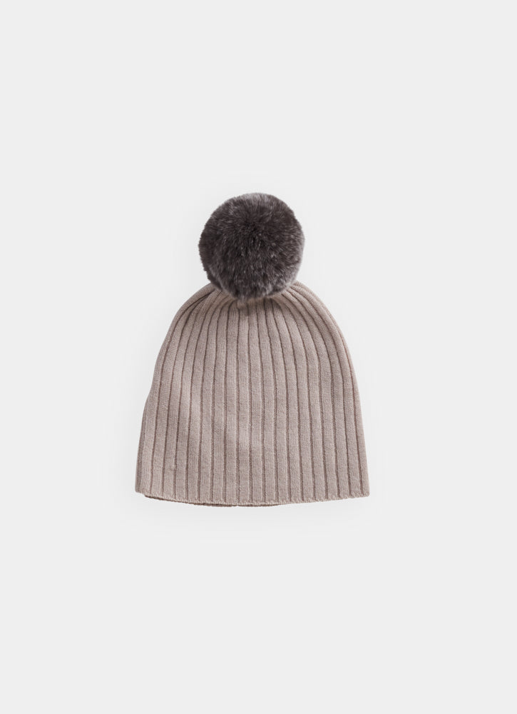 Belle Enfant Pom Pom Hat - Alabaster