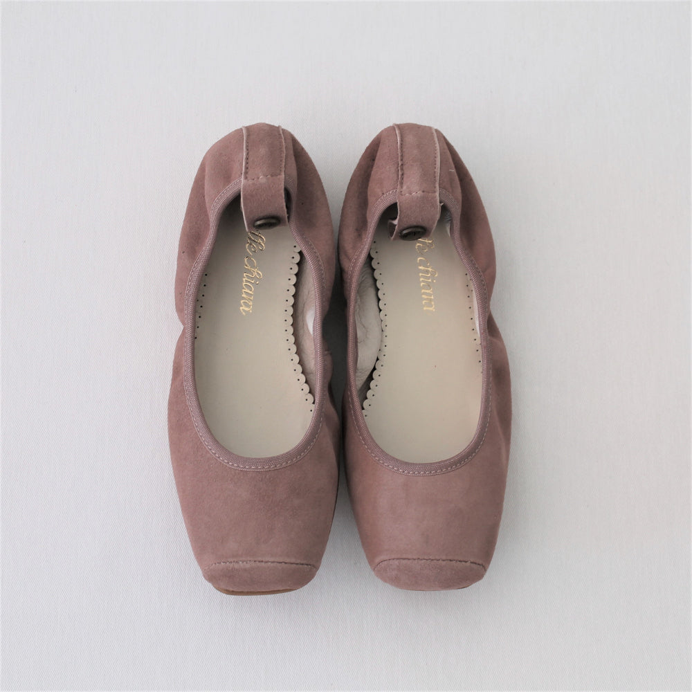 Belle Chiara Ballerina Square Tip Suede - Nude