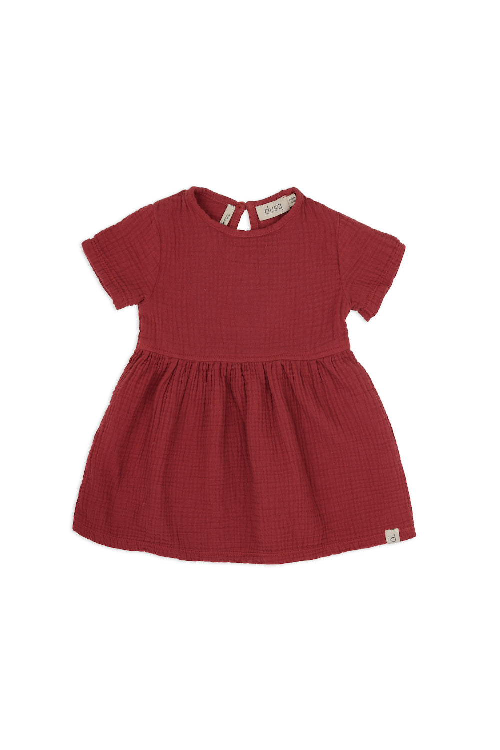 Dusq Cotton Muslin Baby Dress - Clay Red