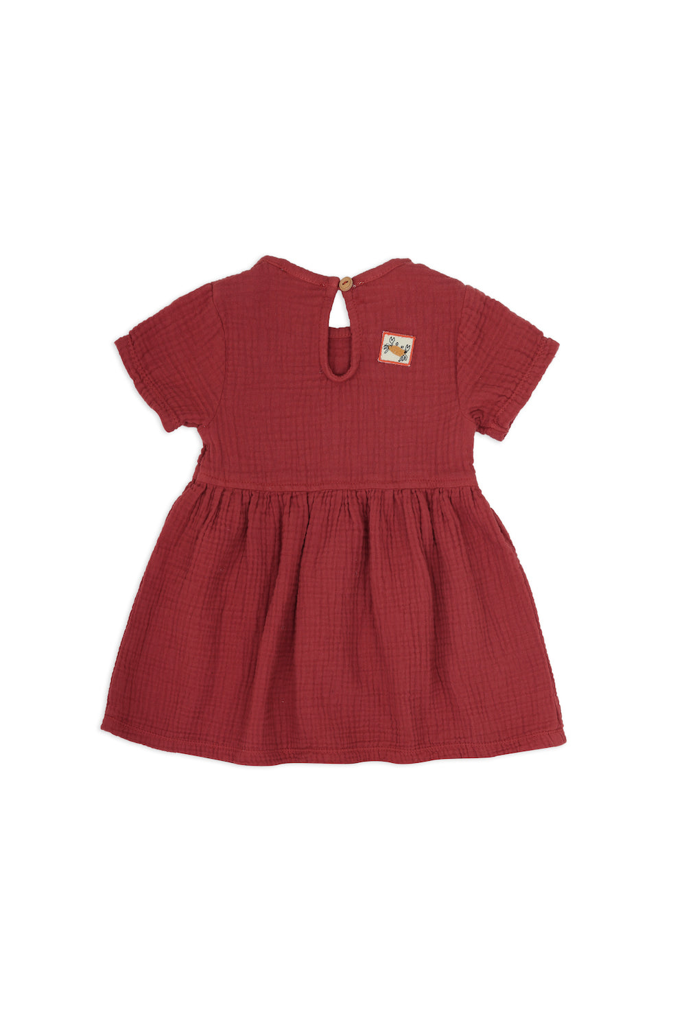 Dusq Cotton Muslin Baby Dress - Clay Red