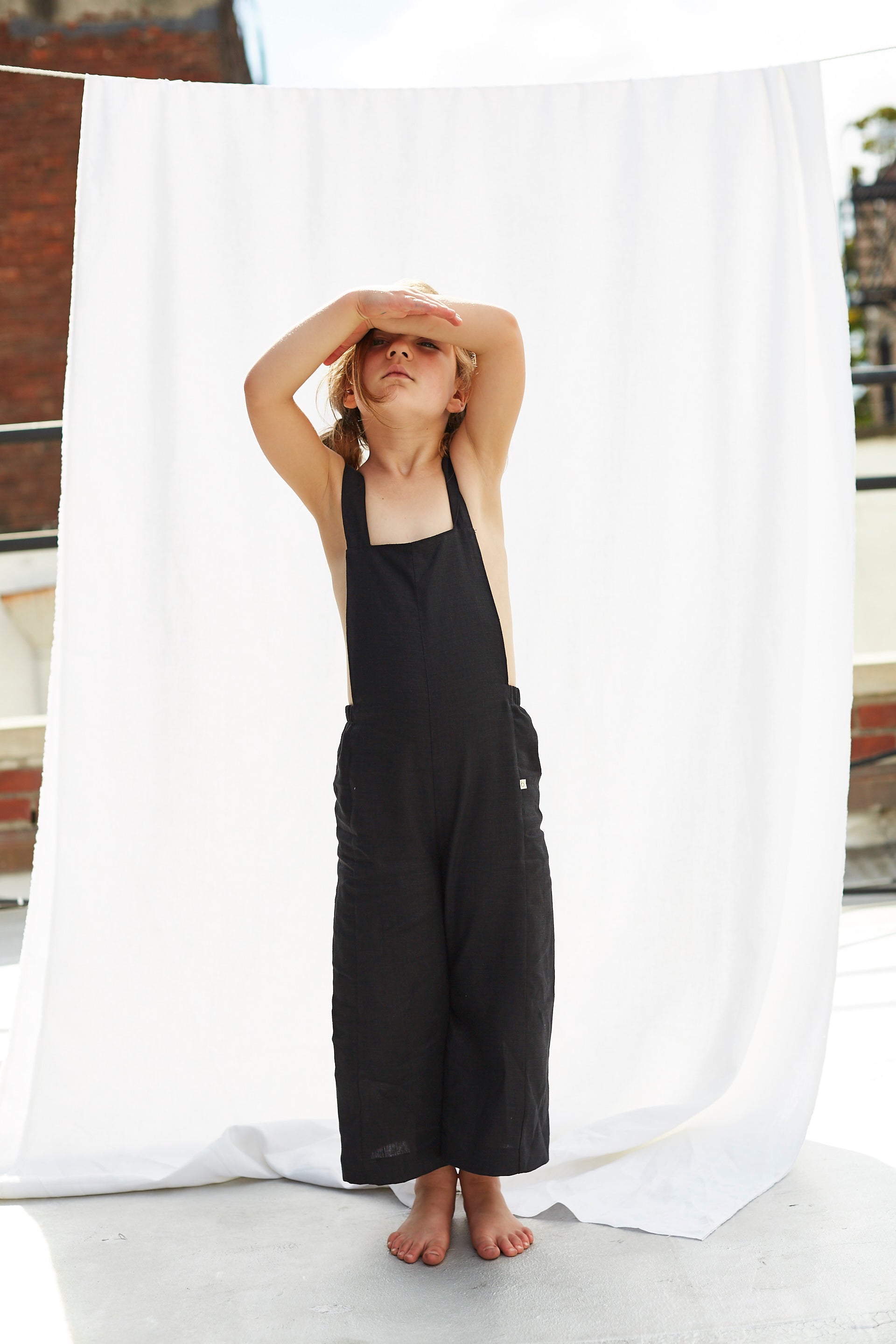 Bacabuche Linen Overalls - Black