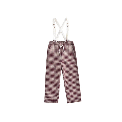 Louise Misha Acilu Pants - Aubergine Vichy