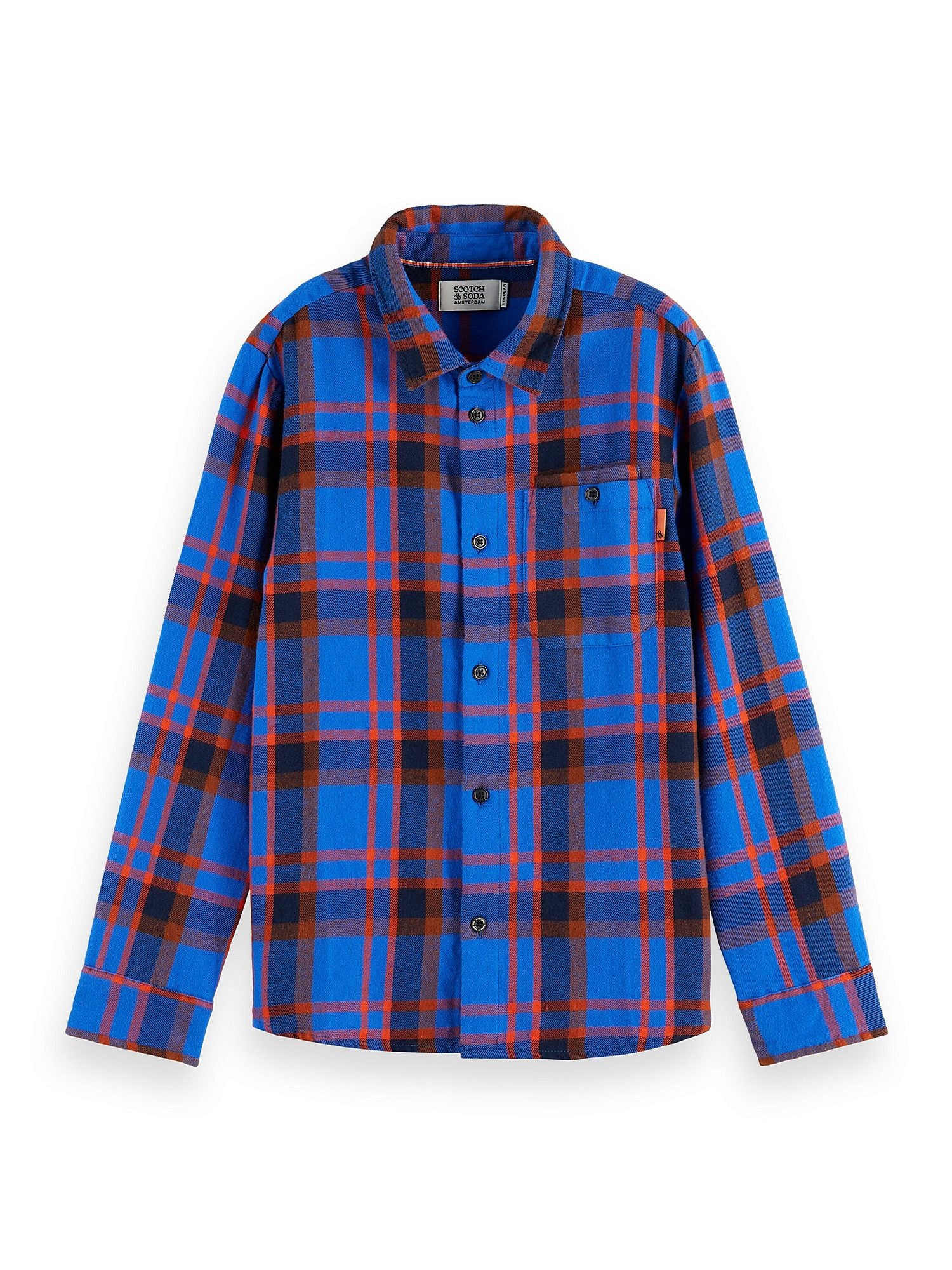 Scotch &amp; Soda Boys Yarn Dyed Longsleeve Shirt - Blue Check