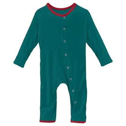 Kickee Pants Applique Coverall With Snaps - Cedar Puppy