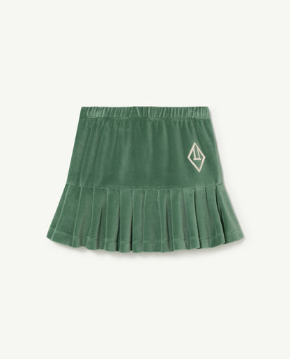 The Animals Observatory Velvet Bird Kids Skirt - Green