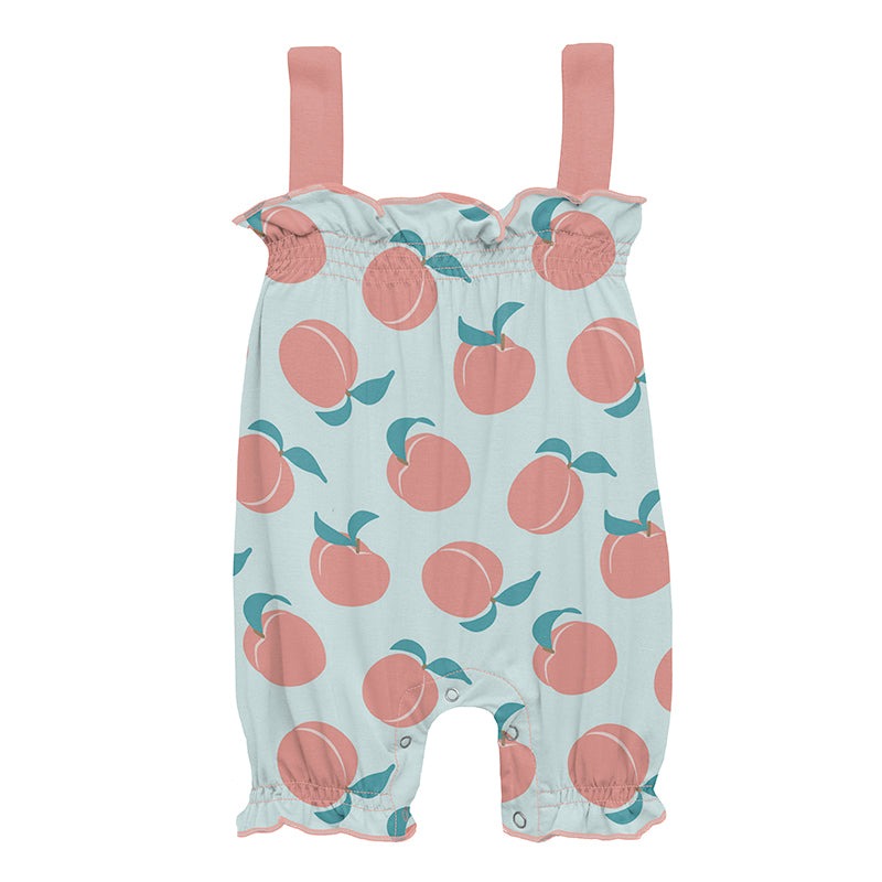 Kickee Pants Print Gathered Romper - Fresh Air Peaches