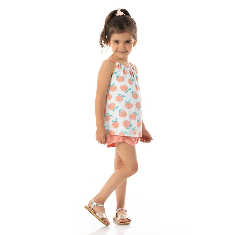 Kickee Pants Print Gathered Cami and Shorts Outfit Set - Fresh Air Peaches