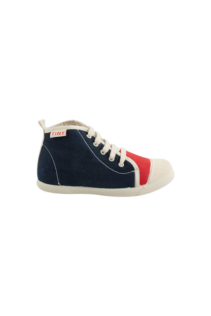 Tiny Cottons Color Block Hi-Top Sneakers - Navy/Deep red