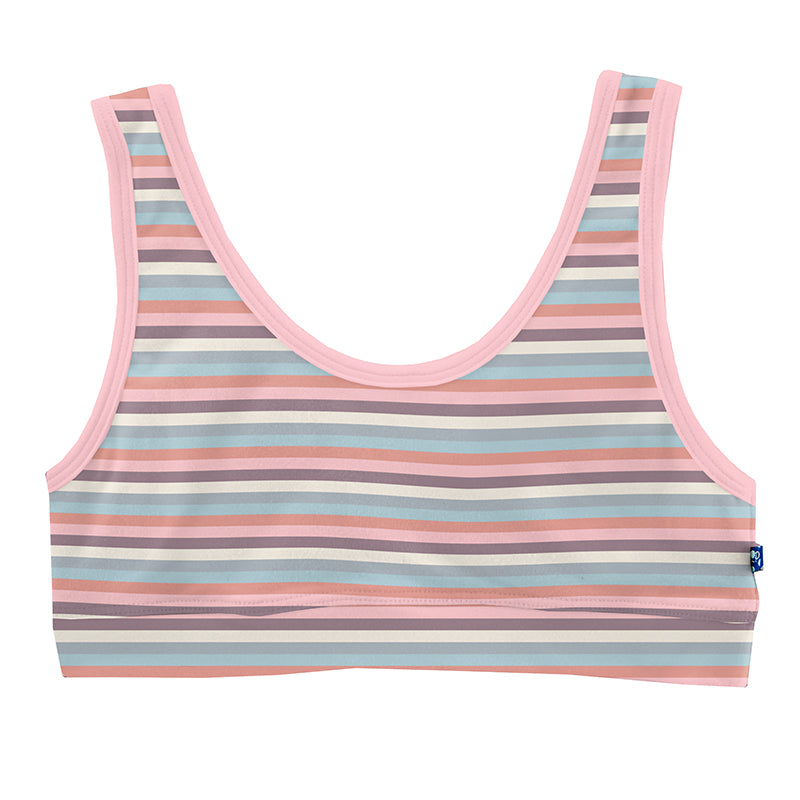 Kickee Pants Print Luxe Sports Bra - Spring Bloom Stripe