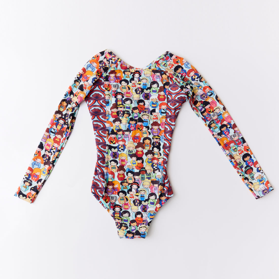 Gluck Beachwear Long Sleeve Print Swimsuit