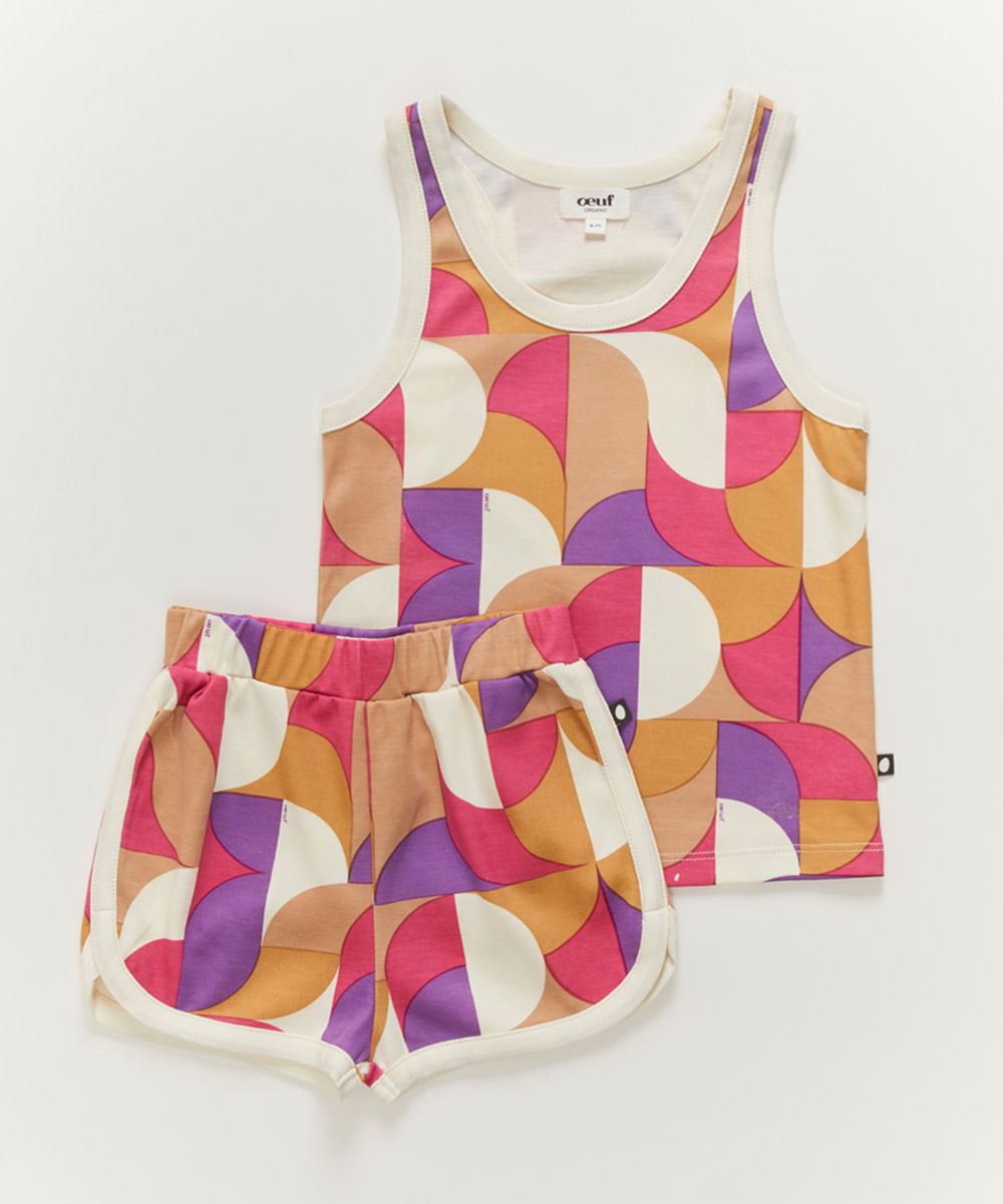 Oeuf Tank and Short Set - Fuschia