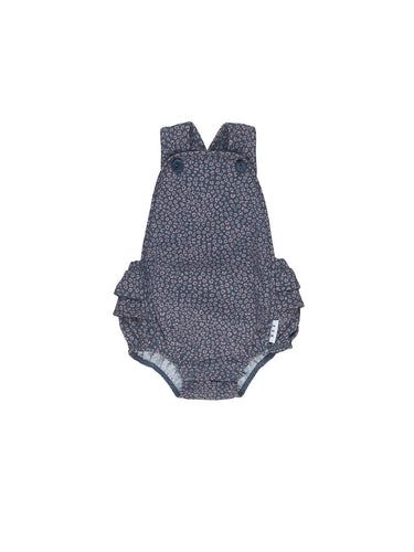 Huxbaby Ditzy Animal Frill Playsuit - Dark Blue