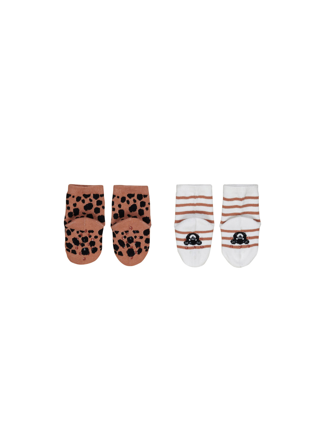 Huxbaby 2 Pack Socks - Terracotta Stripe/Ocelot