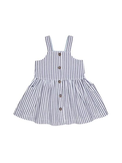 Huxbaby Reversible Dress - Ink + Surf Stripe