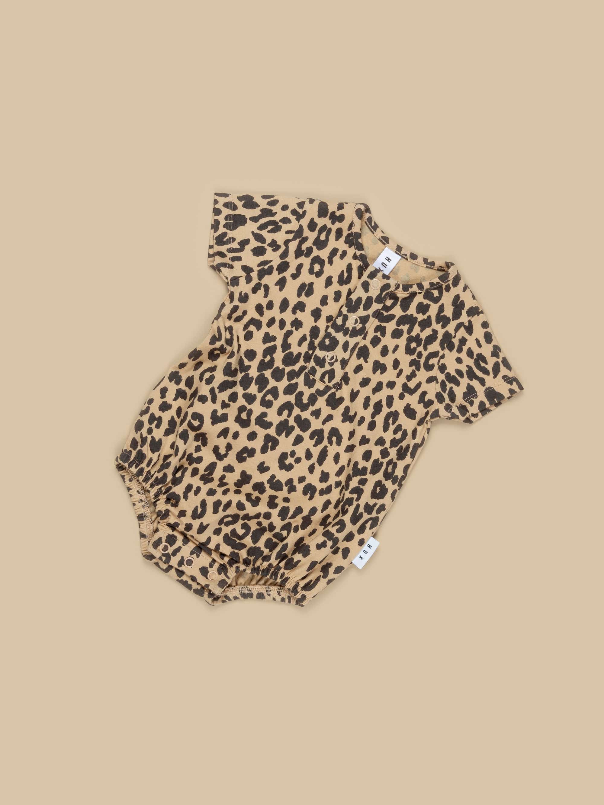 Huxbaby Leopard Bubble Onesie - Honeycomb