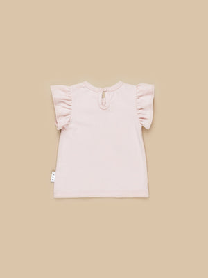 Huxbaby Skipping Penguin Frill T-Shirt - Rose