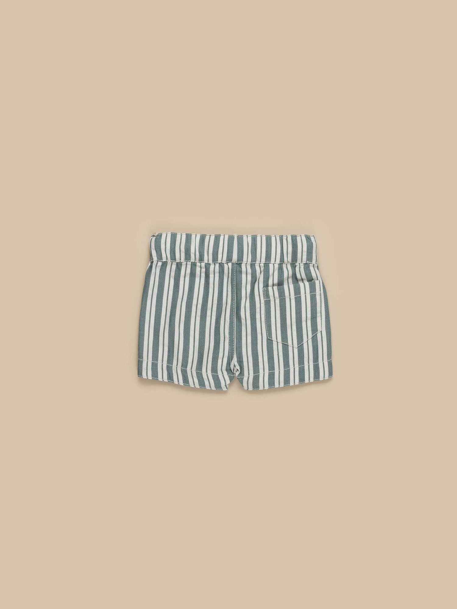 Huxbaby Stripe Reversible Short - Light Spruce + Amber Stripe