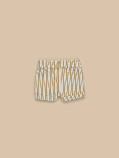 Huxbaby Stripe Reversible Short - Light Spruce + Amber Stripe