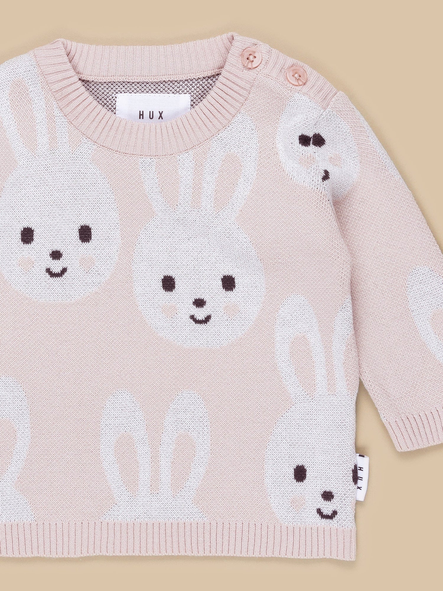 Huxbaby Bunny Knit Jumper - Rose