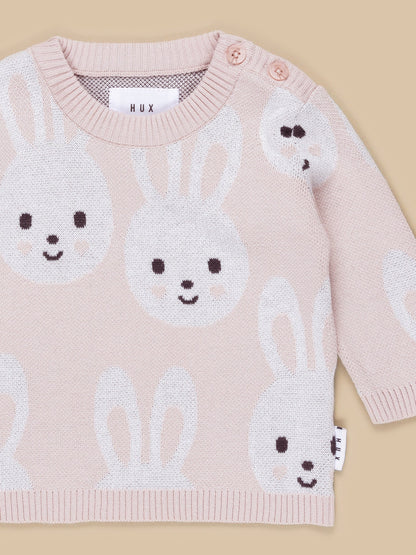 Huxbaby Bunny Knit Jumper - Rose