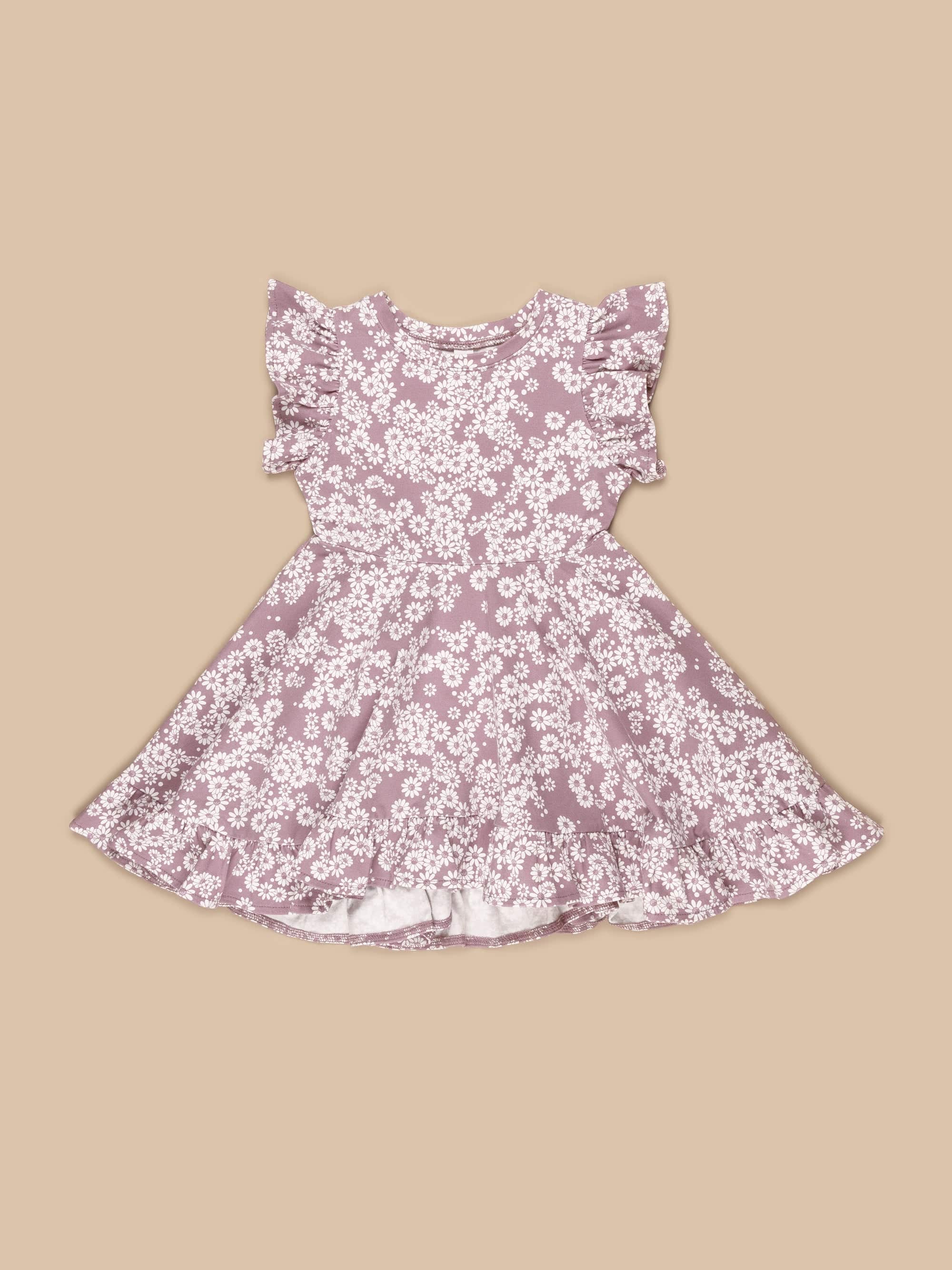 Huxbaby Daisy Swing Dress - Grape Daisy Print