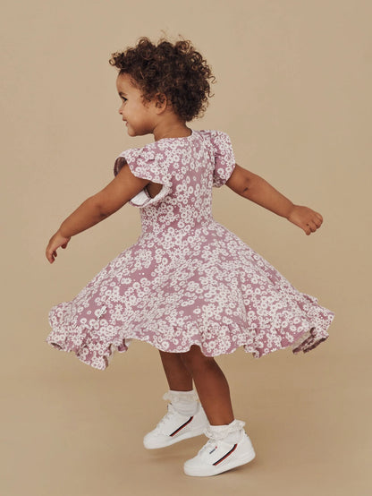 Huxbaby Daisy Swing Dress - Grape Daisy Print