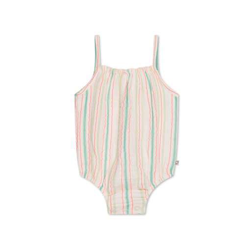 My Little Cozmo Spring Baby Romper - Multicolor Muslin Stripes