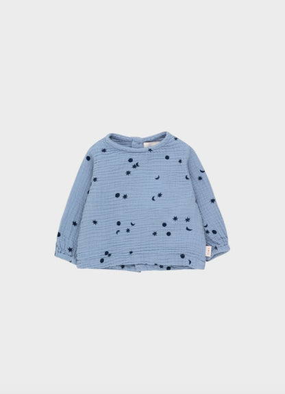 Tiny Cottons Sky Baby Shirt - Milky Sky/Deep Blue