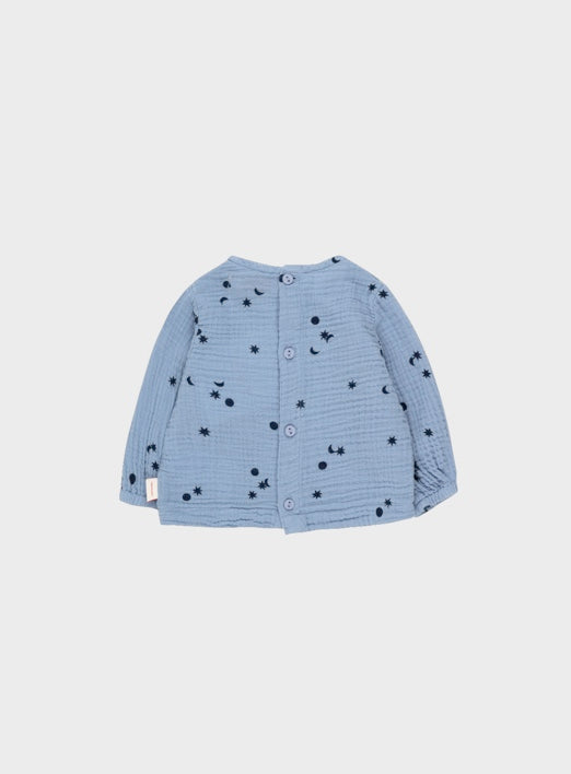 Tiny Cottons Sky Baby Shirt - Milky Sky/Deep Blue