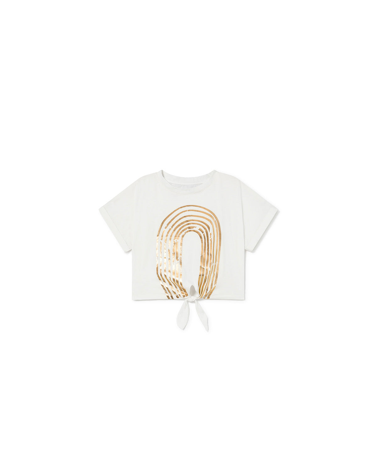 Little Creative Factory Soft Rainbow Crop T-Shirt - White