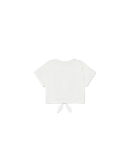 Little Creative Factory Soft Rainbow Crop T-Shirt - White