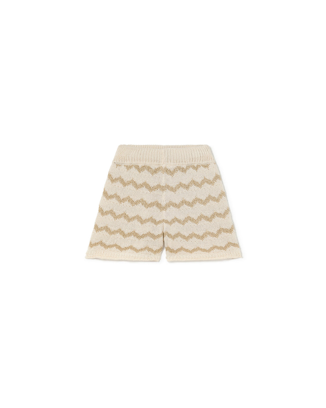 Little Creative Factory Wavy Knit Shorts - Gold