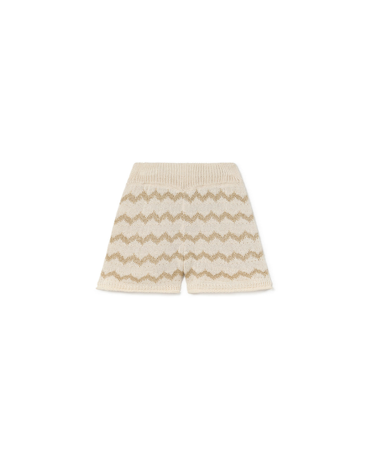 Little Creative Factory Wavy Knit Shorts - Gold