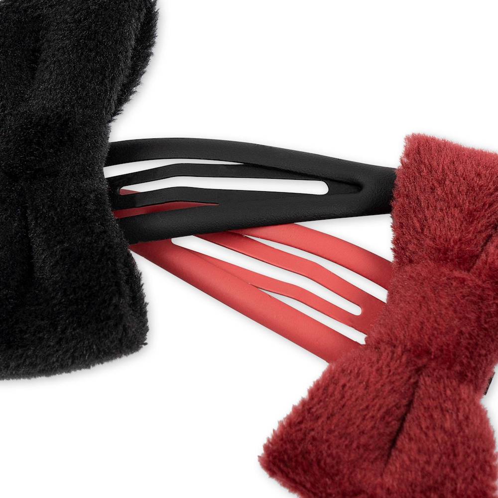 Konges Sløjd 4 Pack Velvet Bowie Hairclips - Red/Black