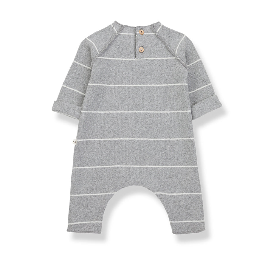 1 + in the Family Laurent Newborn Jumpsuit - Grey