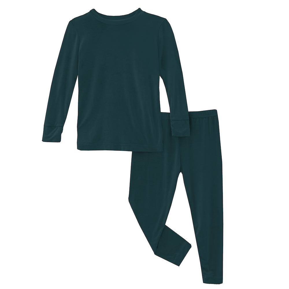 Kickee Pants Long Sleeve Pajama Set - Pine