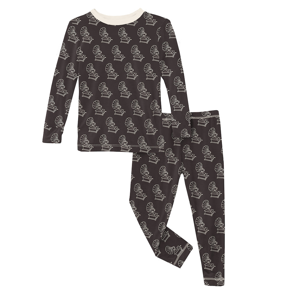 Kickee Pants Print Long Sleeve Pajama Set - Midnight Gramophone