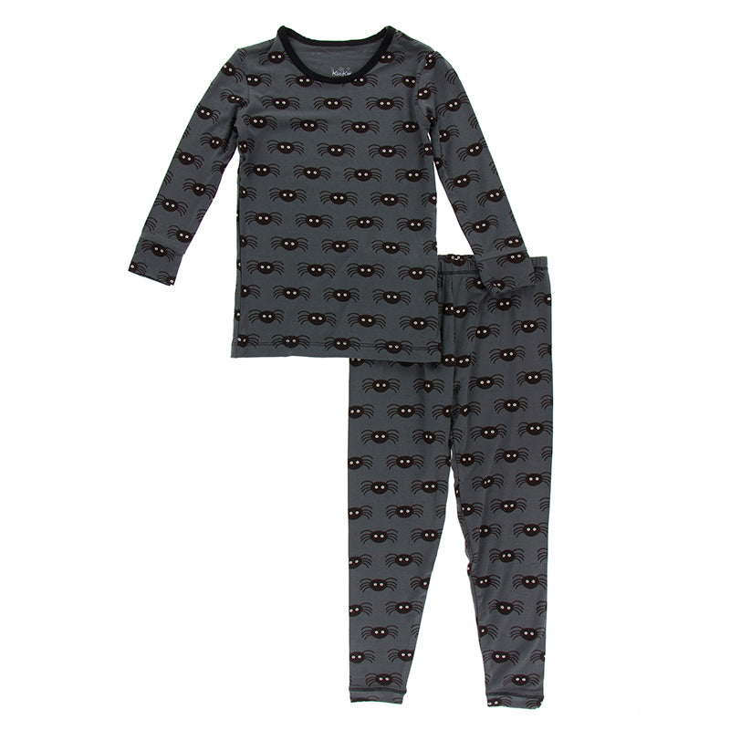 Kickee Pants Print Long Sleeve Pajama Set - Stone Spider