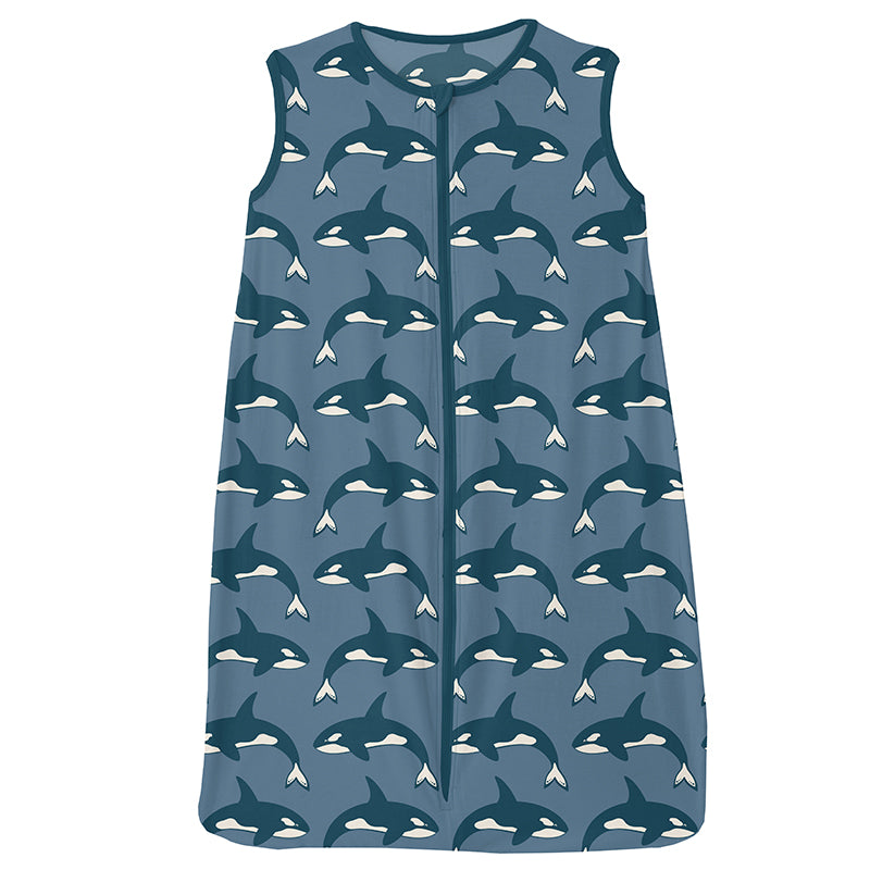 Kickee Pants Print Lighweight Sleeping Bag - Parisian Blue Orca