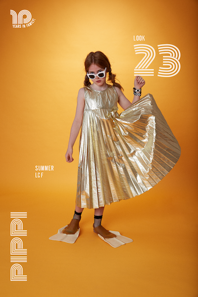 Little Creative Factory Hula Pleated Dress - Gold