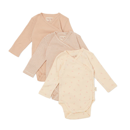 Konges Sløjd Nuevo 3-Pack Bodysuit - Candy/Tan/Moonlight